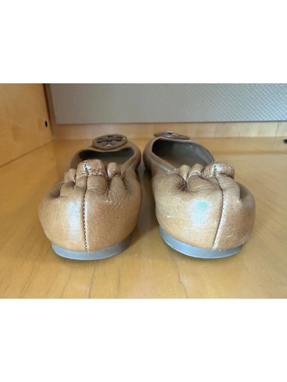 Tory Burch Reva travelcamel flat ballet style shoes size 10